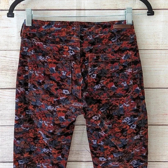 Pilcro & the Letterpress Size 25 High Rise Skinny Pants Floral Corduroy Stretchy - Picture 11 of 13